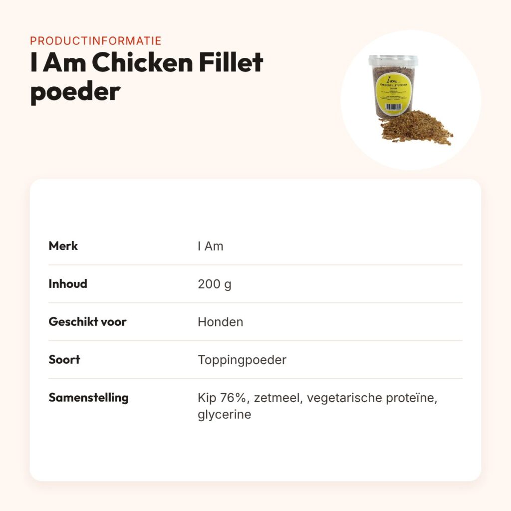 I Am Chicken Fillet poeder 200 g – topping voor honden – productinformatie