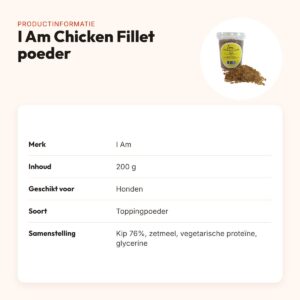 I Am Chicken Fillet poeder 200 g – topping voor honden – productinformatie