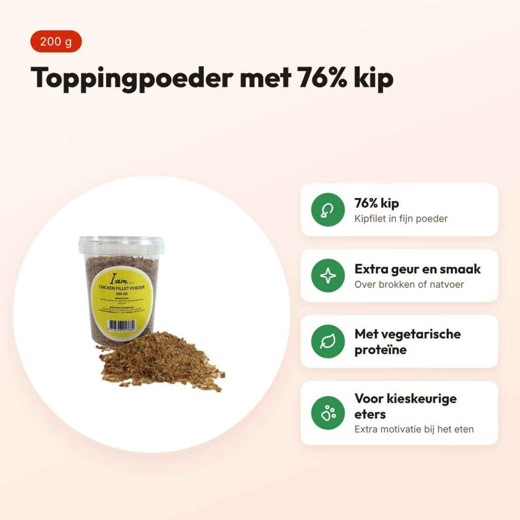 I Am Chicken Fillet poeder 200 g – topping voor honden – voordelen