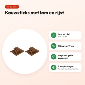 I Am chicken sticks rond lam hondenkauwsnack 17 cm – multipack 2 x 50 stuks – voordelen
