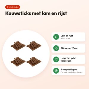 I Am chicken sticks rond lam hondenkauwsnack 17 cm – multipack 4 x 50 stuks – voordelen