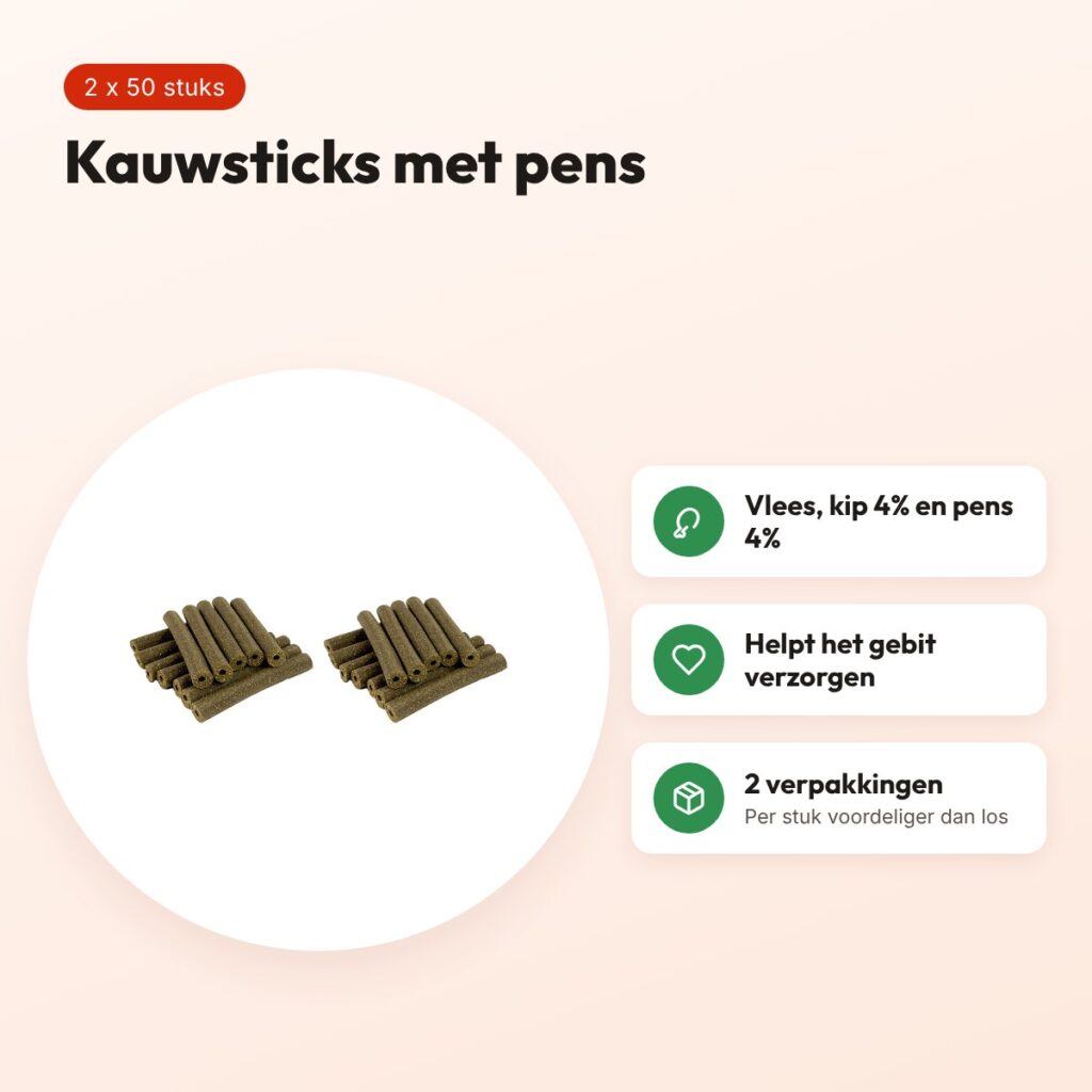 I Am chicken sticks rond pens kauwsnack hond – multipack 2 x 50 stuks – voordelen