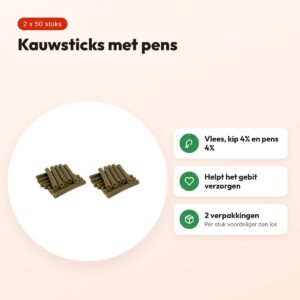 I Am chicken sticks rond pens kauwsnack hond – multipack 2 x 50 stuks – voordelen