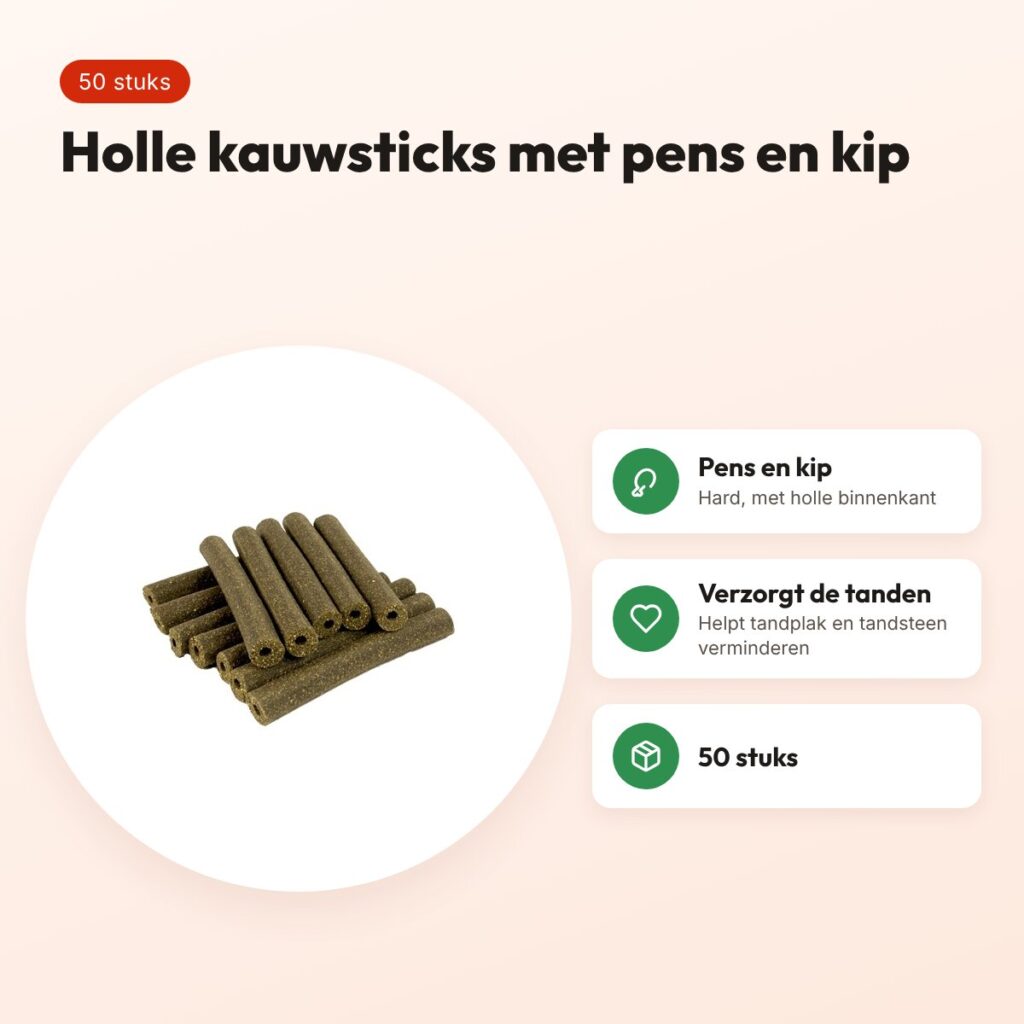 I Am Chicken Sticks rond pens – kauwsnacks voor honden, 50 stuks – voordelen