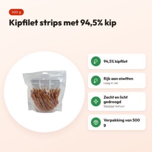 I Am Chicken Strips 500 g – hondensnack met 94,5% kipfilet – voordelen