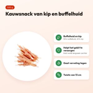 I Am chicken twist 13 cm 500 g – kauwsnack van kip en buffelhuid – voordelen