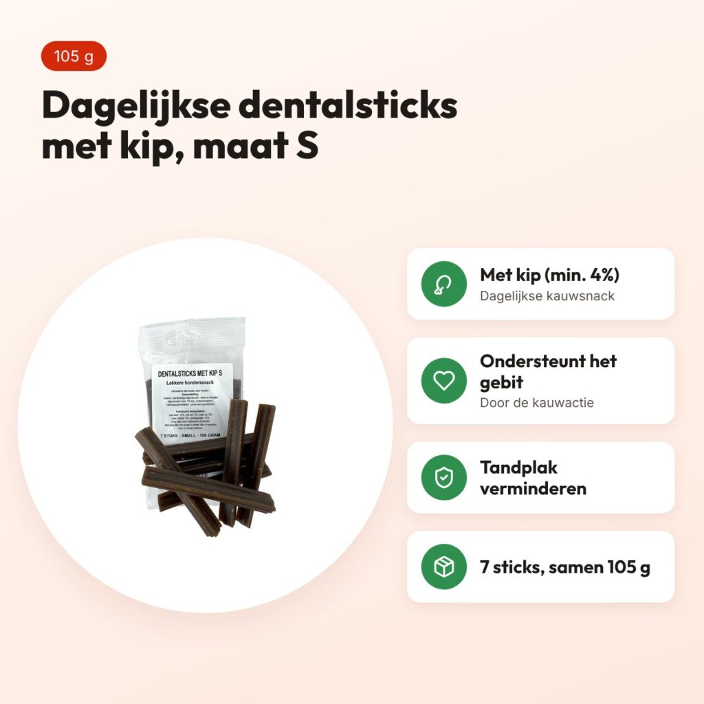 I Am Dental Sticks kip S 105 g – kauwsnack voor honden, 7 stuks – voordelen