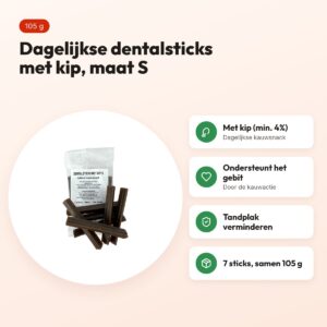 I Am Dental Sticks kip S 105 g – kauwsnack voor honden, 7 stuks – voordelen