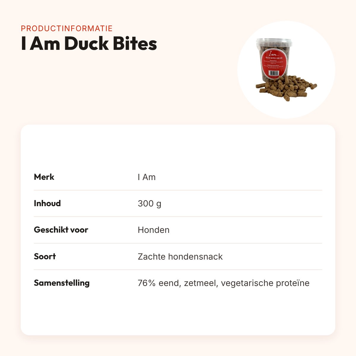 I Am Duck Bites zachte hondensnack 300 g – met eend – productinformatie