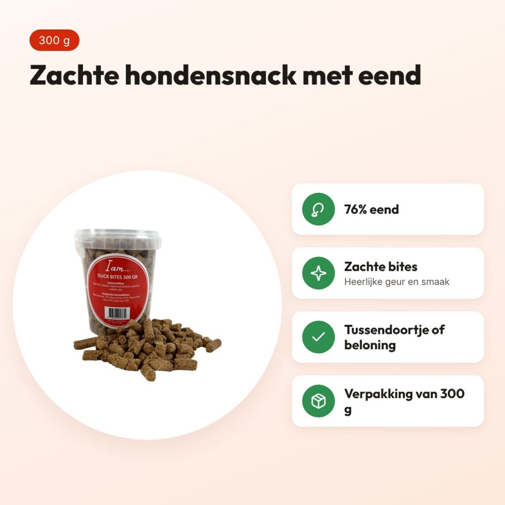 I Am Duck Bites zachte hondensnack 300 g – met eend – voordelen