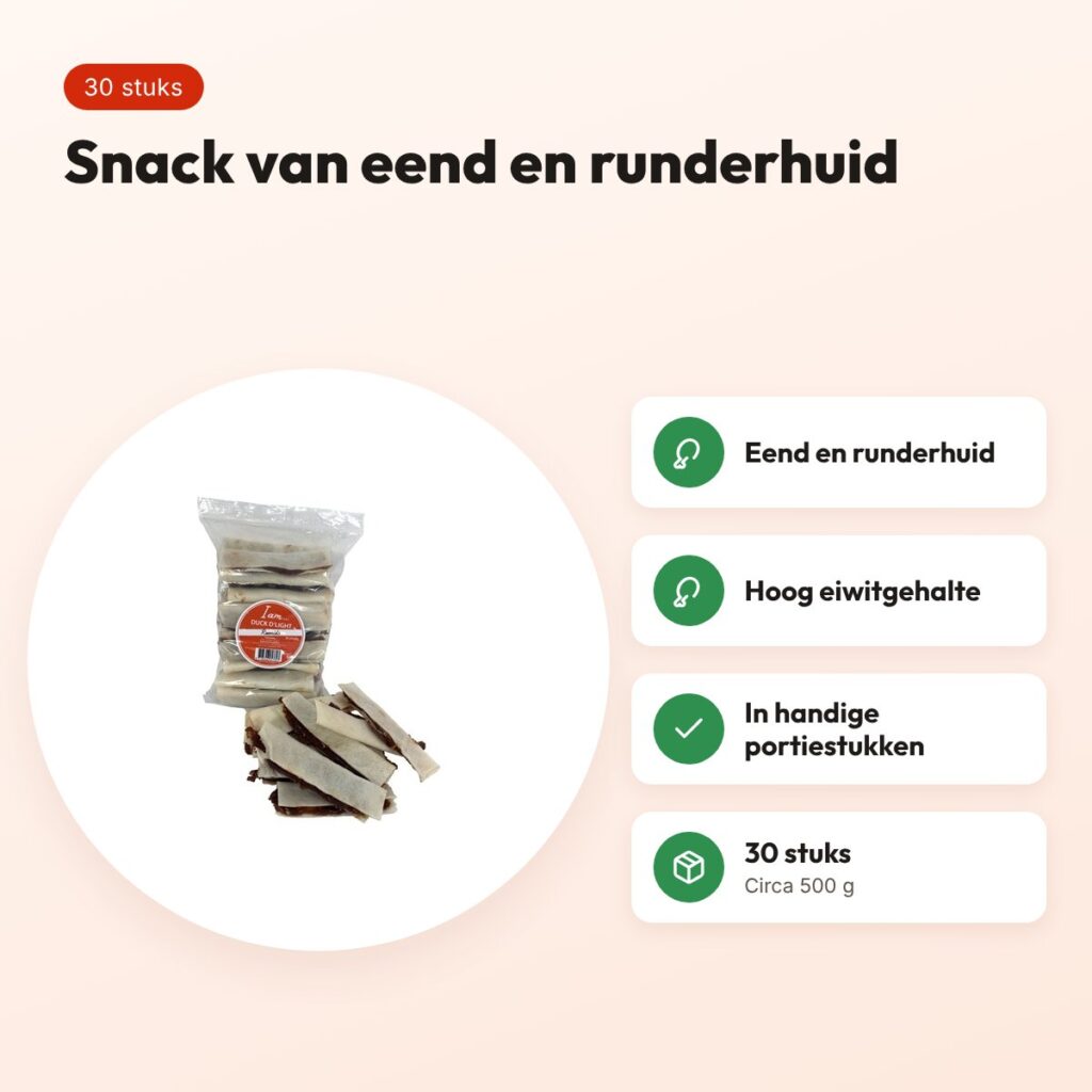 I Am Duck D'Light Rawhide hondensnack 30 stuks – eend en runderhuid – voordelen