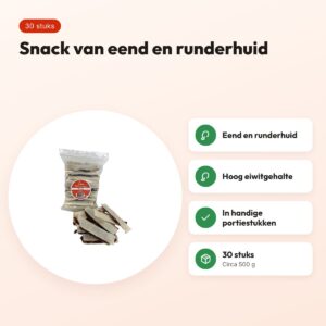 I Am Duck D'Light Rawhide hondensnack 30 stuks – eend en runderhuid – voordelen