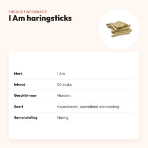 I Am haringsticks hondensnacks 50 stuks – kauwstaven van haring – productinformatie