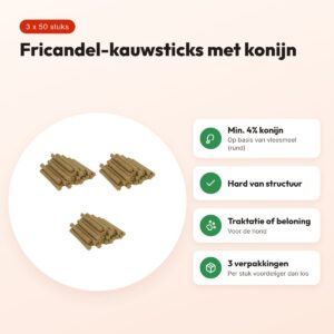 I Am hondenkauwsticks fricandel met konijn – multipack 3 x 50 stuks – voordelen