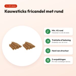 I Am hondenkauwsticks fricandel met rund – multipack 2 x 50 stuks – voordelen