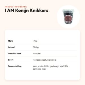 I Am hondensnack Konijn Knikkers 300 g – met 28% vers konijn – productinformatie