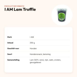 I Am hondensnack Lam Truffle 250 g – met 50% vers lamsvlees – productinformatie