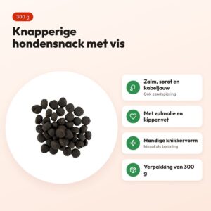 I Am hondensnack Vis Knikkers 300 g – knapperig, met zalm en kabeljauw – voordelen