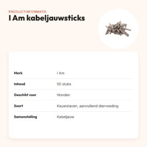 I Am kabeljauwsticks hondensnacks 50 stuks – kauwstaven – productinformatie
