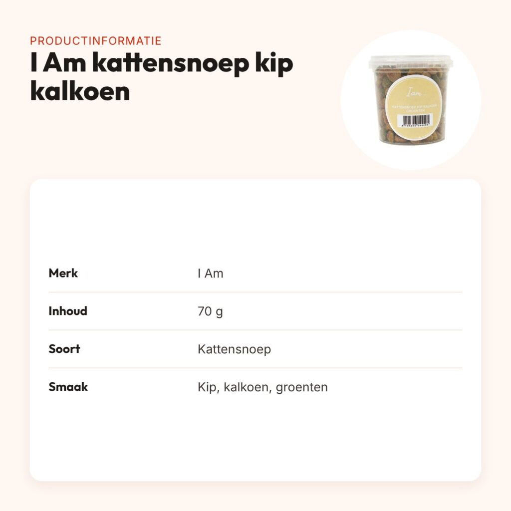 I Am kattensnoep kip, kalkoen en groenten 70 g – productinformatie
