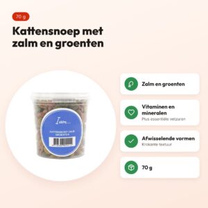 I Am kattensnoep zalm en groenten 70 g – voordelen