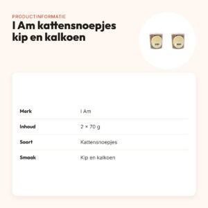 I Am kattensnoepjes kip en kalkoen 70 g – multipack 2 stuks – productinformatie
