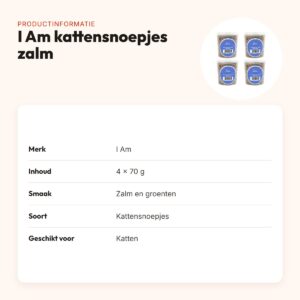 I Am kattensnoepjes zalm en groenten 70 g – multipack 4 stuks – productinformatie