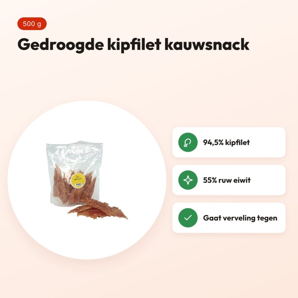 I Am kipfilet kauwsnack 500 g – gedroogde kip voor honden – voordelen