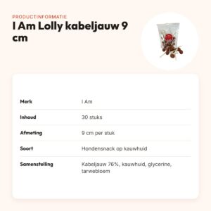 I Am Lolly kabeljauw 9 cm – hondensnack op kauwhuid, 30 stuks – productinformatie