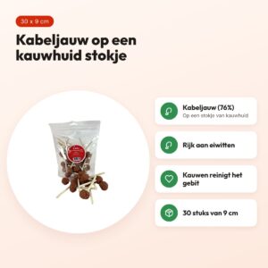 I Am Lolly kabeljauw 9 cm – hondensnack op kauwhuid, 30 stuks – voordelen