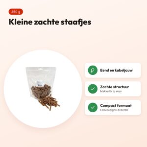 I Am Mini Sticks eend en kabeljauw 350 g – zachte hondensnack – voordelen