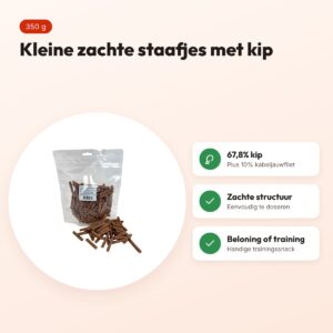 I Am Mini Sticks kip en kabeljauw 350 g – zachte hondensnack – voordelen