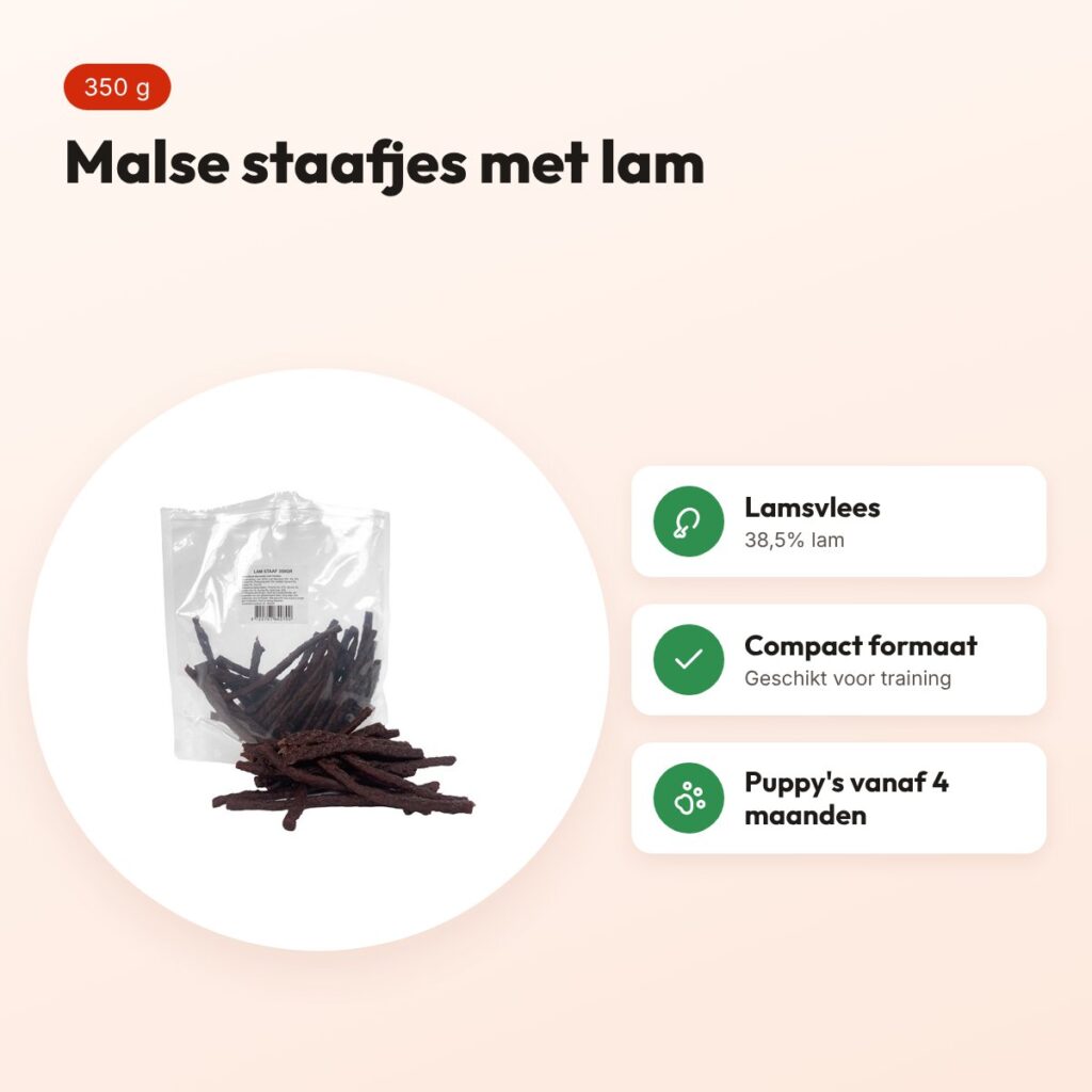 I Am Mini Sticks lam 350 g – compacte hondensnacks – voordelen