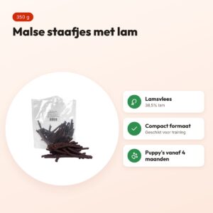 I Am Mini Sticks lam 350 g – compacte hondensnacks – voordelen