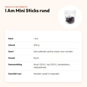 I Am mini sticks rund 350 g – zachte hondensnack – productinformatie