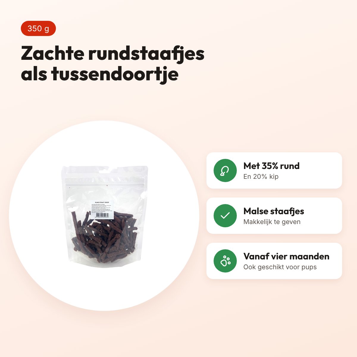 I Am mini sticks rund 350 g – zachte hondensnack – voordelen