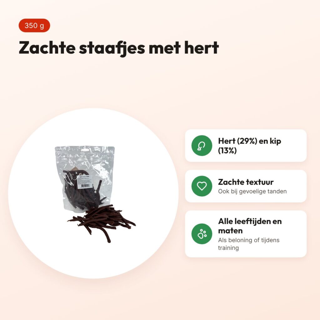I Am ministicks hert 350 g – zachte hondensnack – voordelen