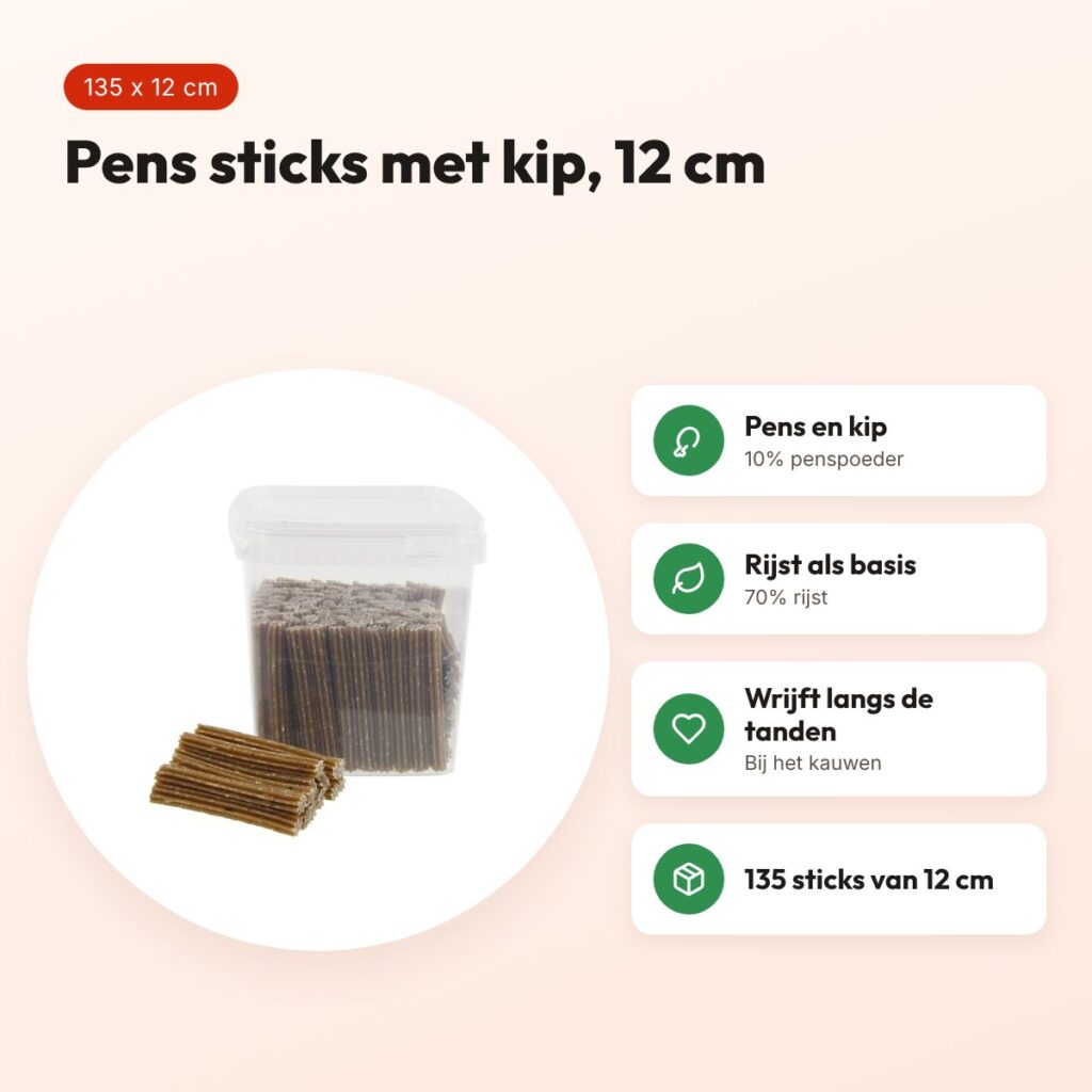 I Am Pens Stars kauwsnack 12 cm – pens sticks met kip, 135 stuks – voordelen