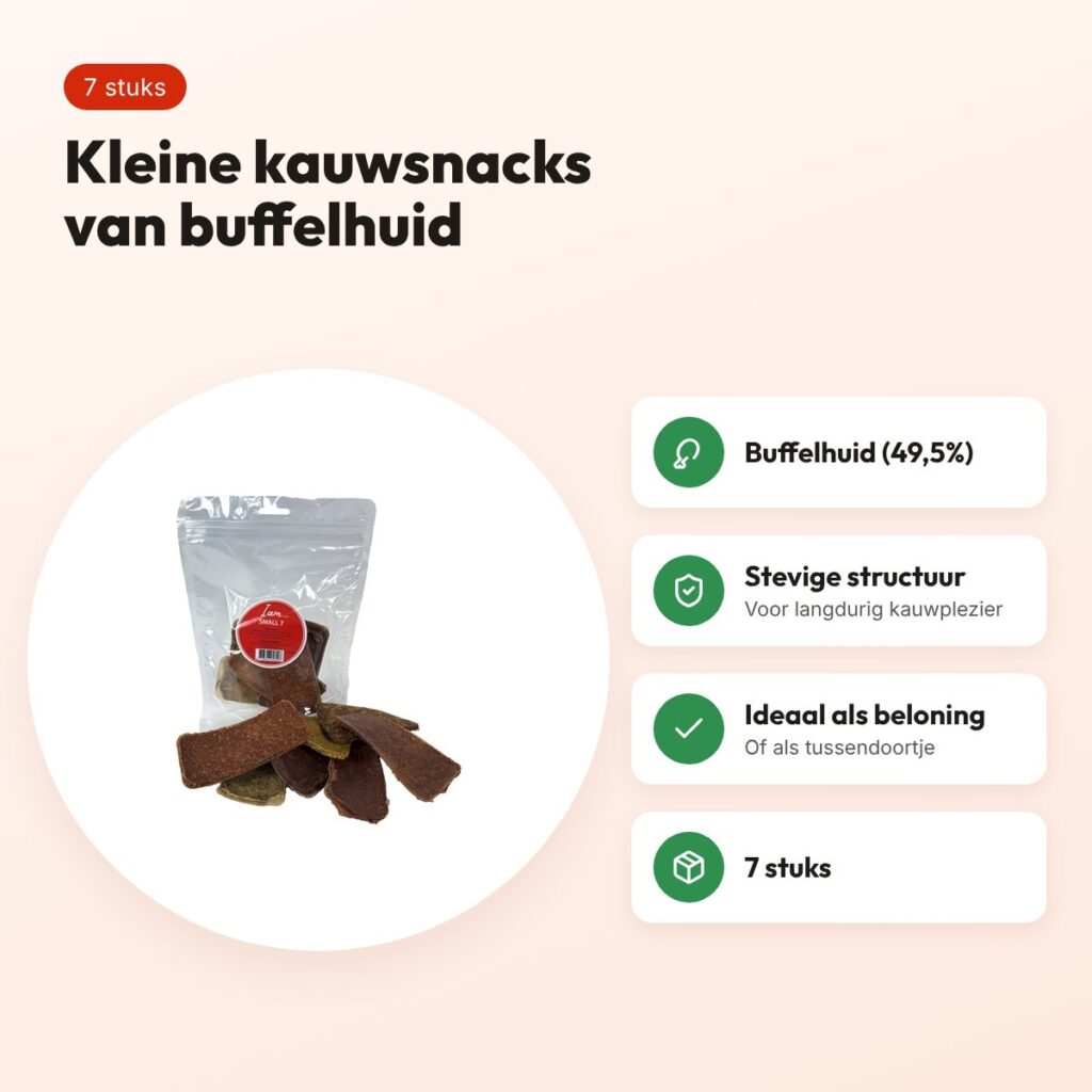 I Am Small Seven hondensnacks buffelhuid 7 stuks – kleine kauwsnacks – voordelen