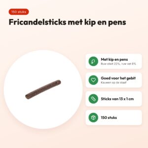 I Am sticks fricandel pens hondensnacks 150 stuks – 13 x 1 cm – voordelen