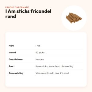 I Am sticks fricandel rund hondenkauwsticks 50 stuks – productinformatie