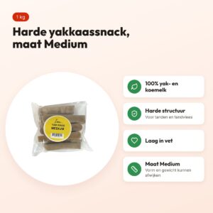 I Am yakkaas hondensnack Medium 1 kg – harde kaassnack – voordelen