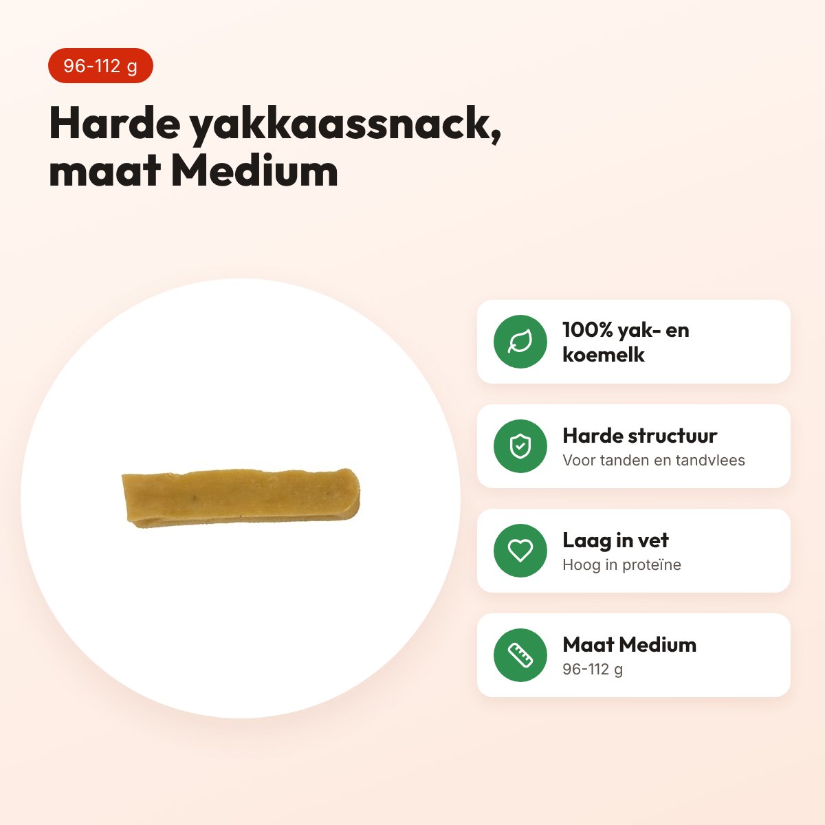 I Am yakkaas hondensnack Medium 96-112 g – harde kaassnack – voordelen