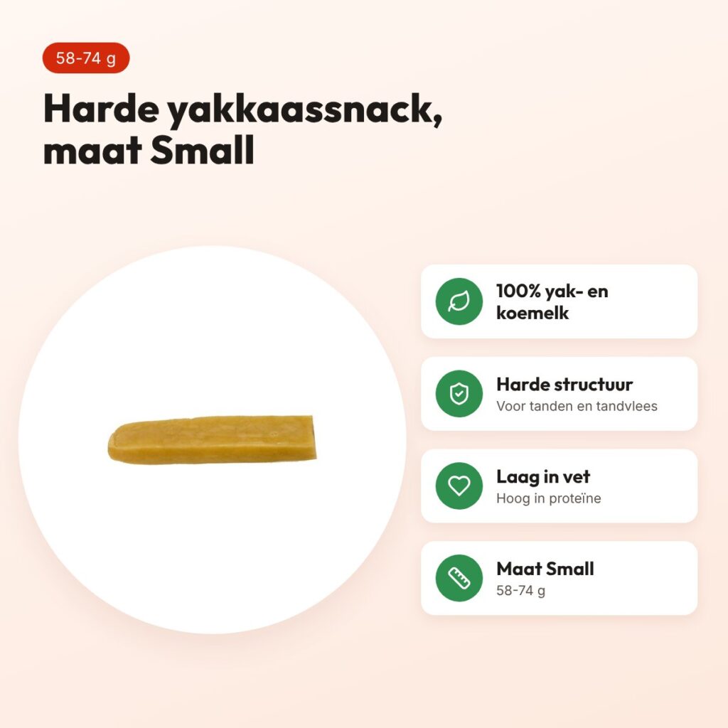 I Am yakkaas hondensnack Small 58-74 g – harde kaassnack – voordelen