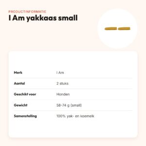 I Am yakkaas small 58-74 g – harde hondensnack, multipack 2 stuks – productinformatie