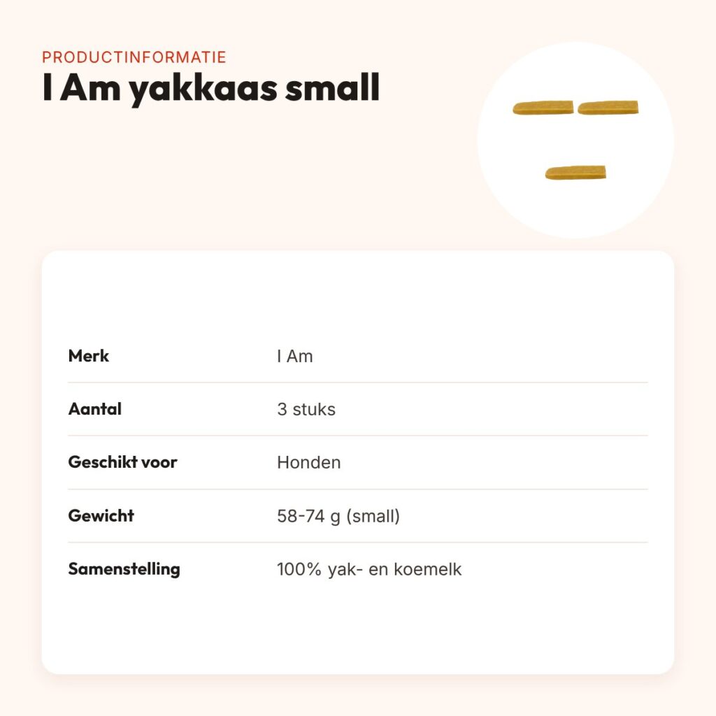 I Am yakkaas small 58-74 g – harde hondensnack, multipack 3 stuks – productinformatie