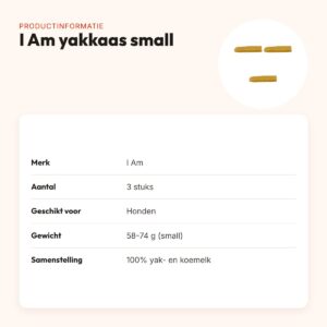 I Am yakkaas small 58-74 g – harde hondensnack, multipack 3 stuks – productinformatie