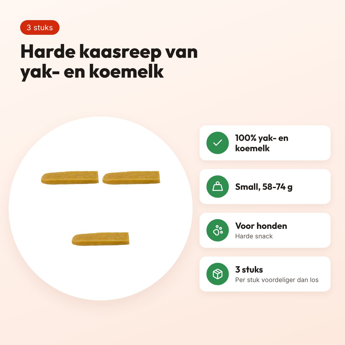 I Am yakkaas small 58-74 g – harde hondensnack, multipack 3 stuks – voordelen