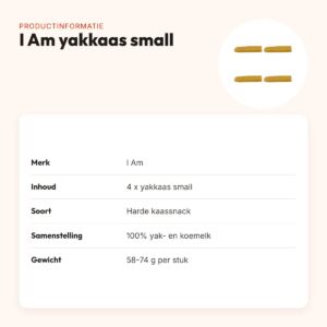 I Am yakkaas small 58-74 g – harde hondensnack, multipack 4 stuks – productinformatie