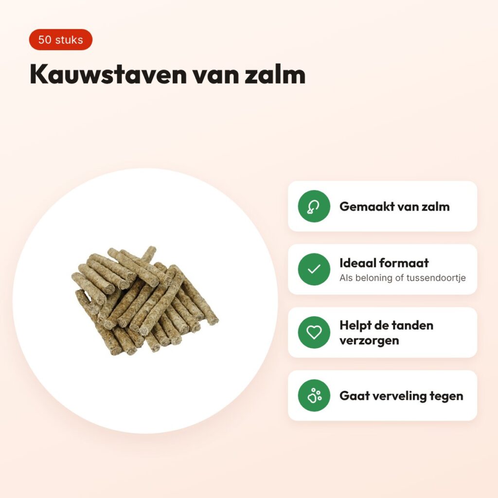 I Am zalmsticks hondensnacks 50 stuks – kauwstaven – voordelen
